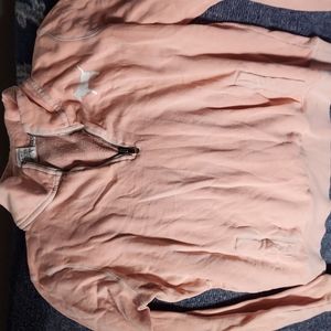 Pink no hoodie sweater with half zip